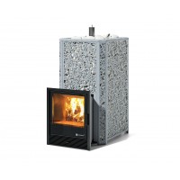 Дровяная печь Изистим (EASYSTEAM) Ялта 40 в облицовке «Хохлома серый»