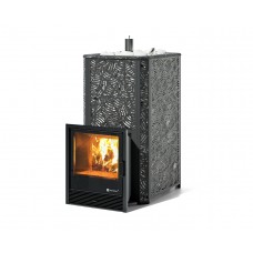 Дровяная печь Изистим (EASYSTEAM) Ялта 40 в облицовке «Модерн черный»