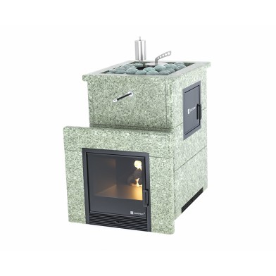 Дровяная печь Изистим (EASYSTEAM) Анапа M2 в облицовке Жадеит