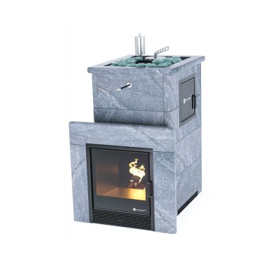 Дровяная печь Изистим (EASYSTEAM) Сочи M2 в облицовке Пироксенит