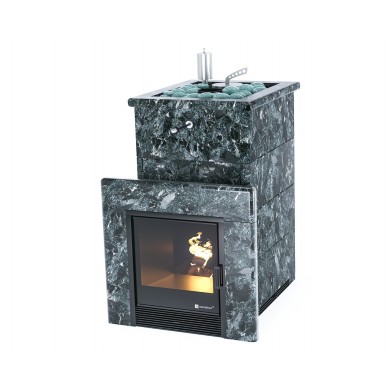 Дровяная печь Изистим (EASYSTEAM) Сочи в облицовке Пироксенит