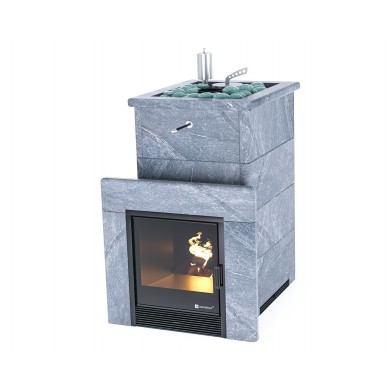 Дровяная печь Изистим (EASYSTEAM) Сочи в облицовке Талькохлорит
