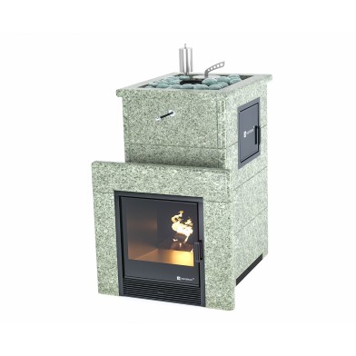 Дровяная печь Изистим (EASYSTEAM) Сочи M2 в облицовке Жадеит