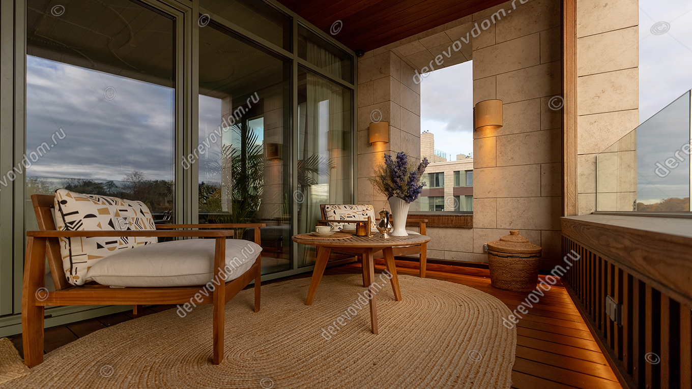 Городская терраса из дикого тика