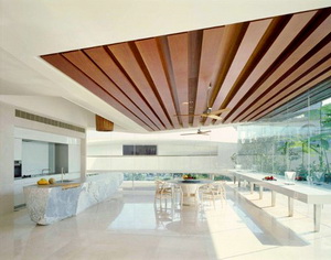 Варианты деревянного потолка из имитации бруса или панелей